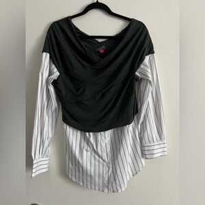 Vince Camuto Charcoal Gray Knit Top